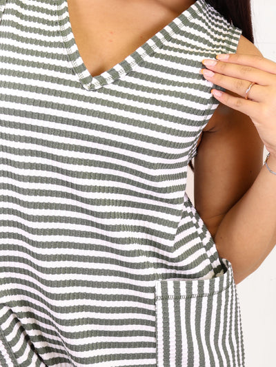 Olive Pocket Romper