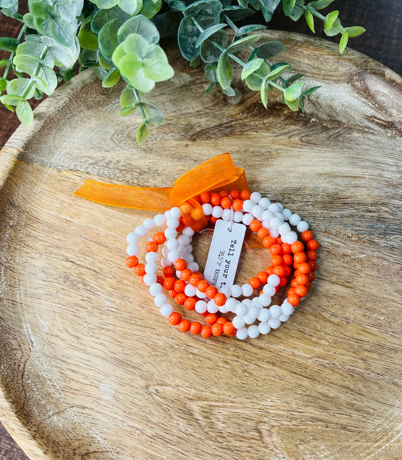 Orange and White Bracelet