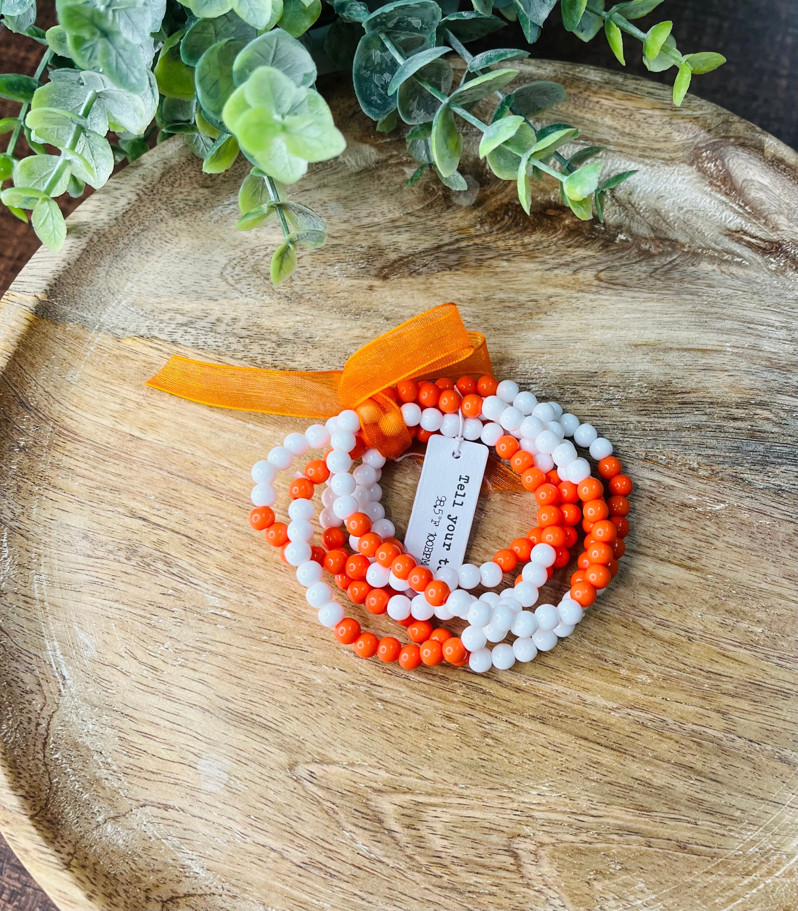 Orange and White Bracelet women's