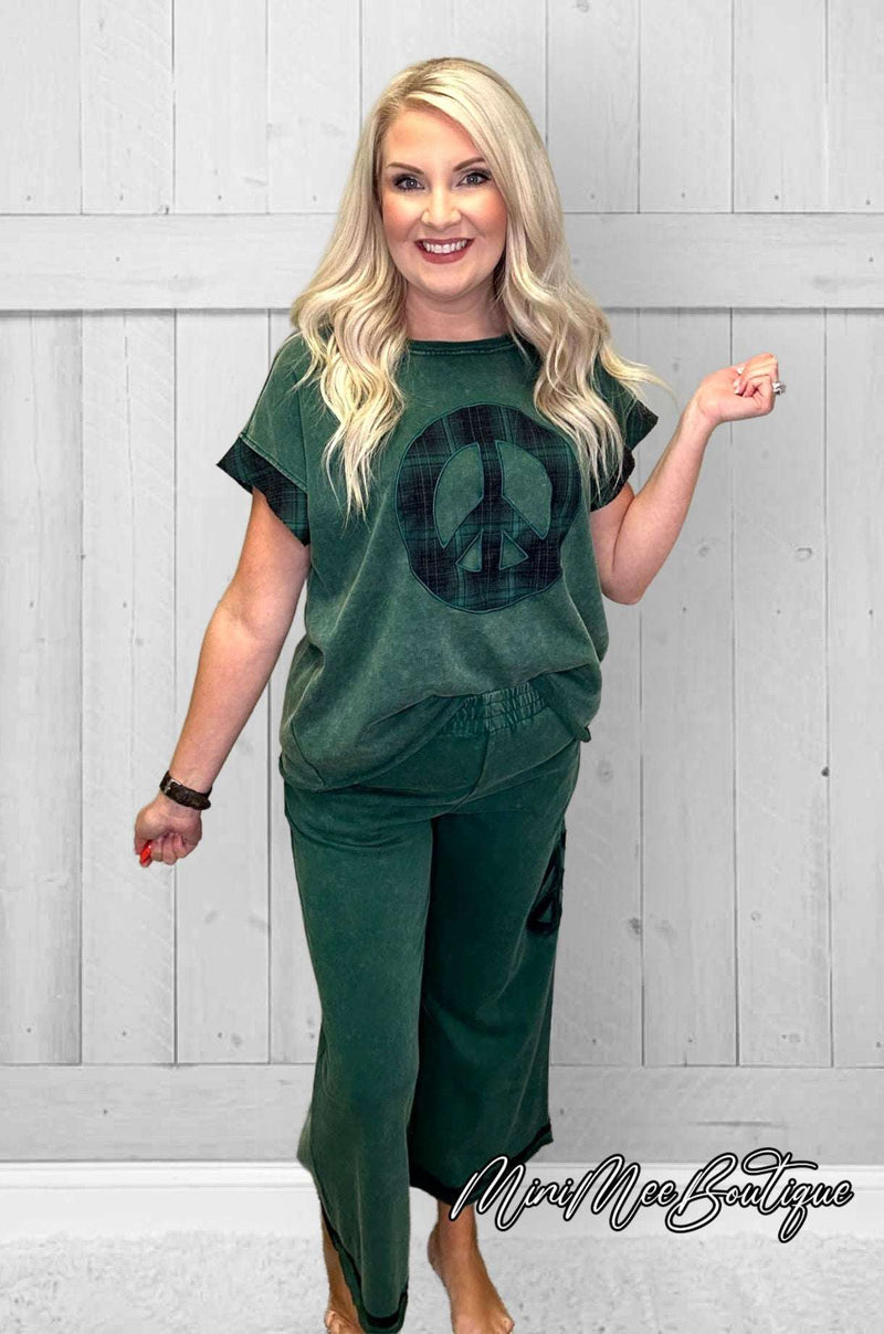 Peace Green 2 Piece Set - Mini Mee Boutique