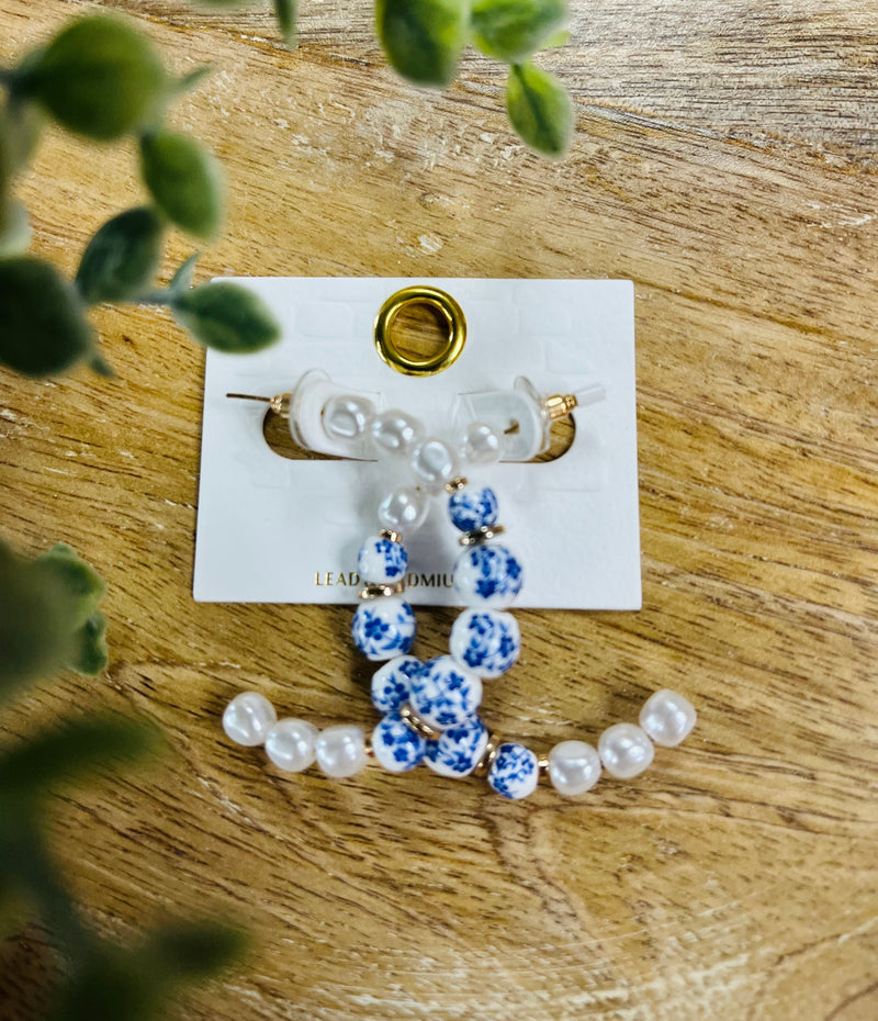 Pearl Patterned Hoops