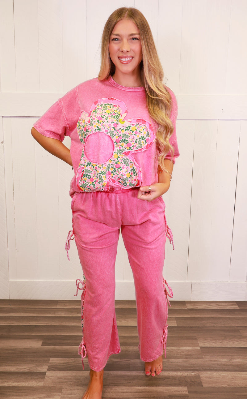 Pink Boho Retro Flower set