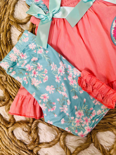 Pink Doughnut Capri Set Girls