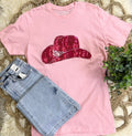 Pink Sequin Cowgirl Hat Tee