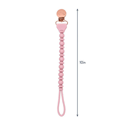 Pink Sweetie Strap™ Silicone One-Piece Pacifier Clips