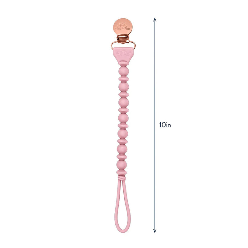 Pink Sweetie Strap™ Silicone One-Piece Pacifier Clips