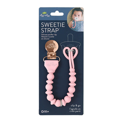 Pink Sweetie Strap™ Silicone One-Piece Pacifier Clips