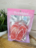 Pink flip flop “cucumber melon” scented freshie