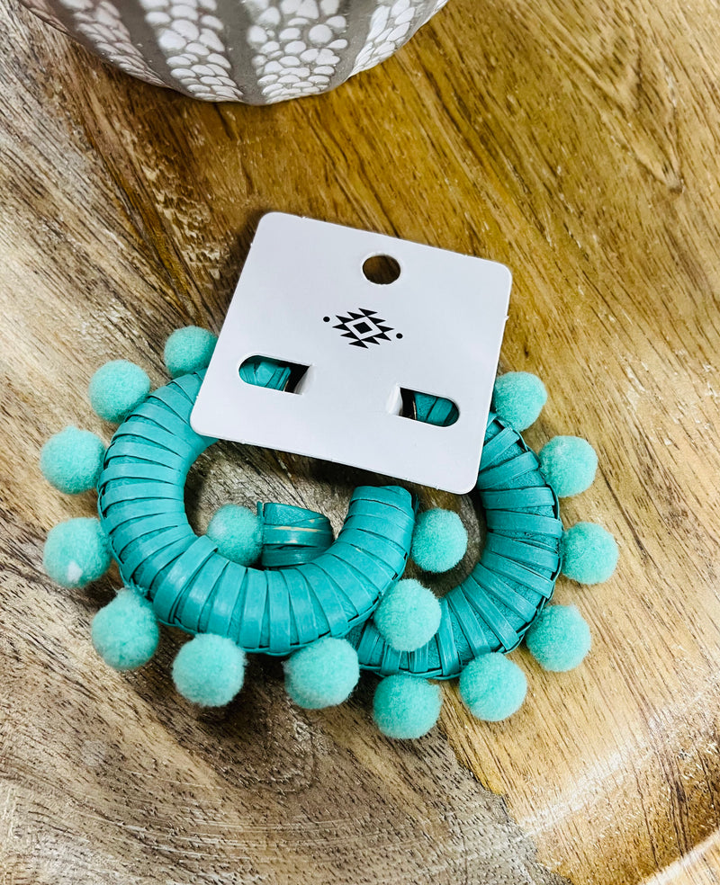 Pom Pom Hoop Earrings