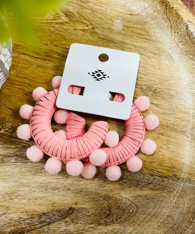 Pom Pom Hoop Earrings