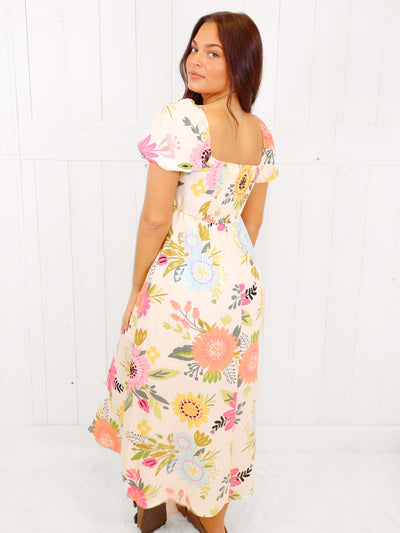 Pop of Floral Midi Dress