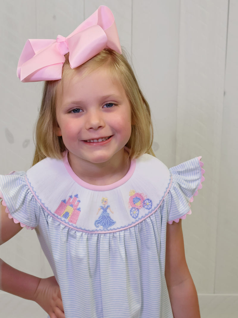 Princess Smocked Striped Dress Girls