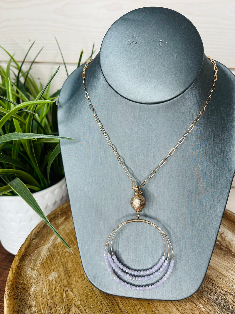 Purple Rhinestone Necklace and Earrings