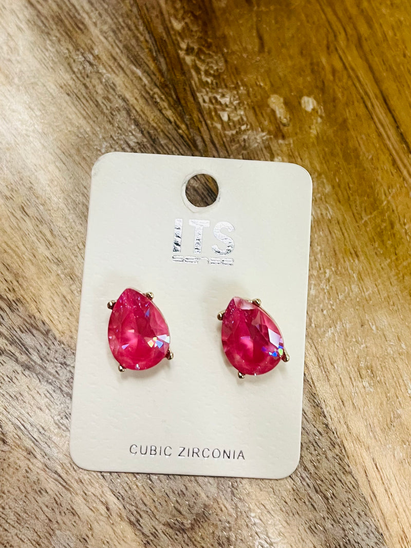 Rhinestone Teardrop Earrings