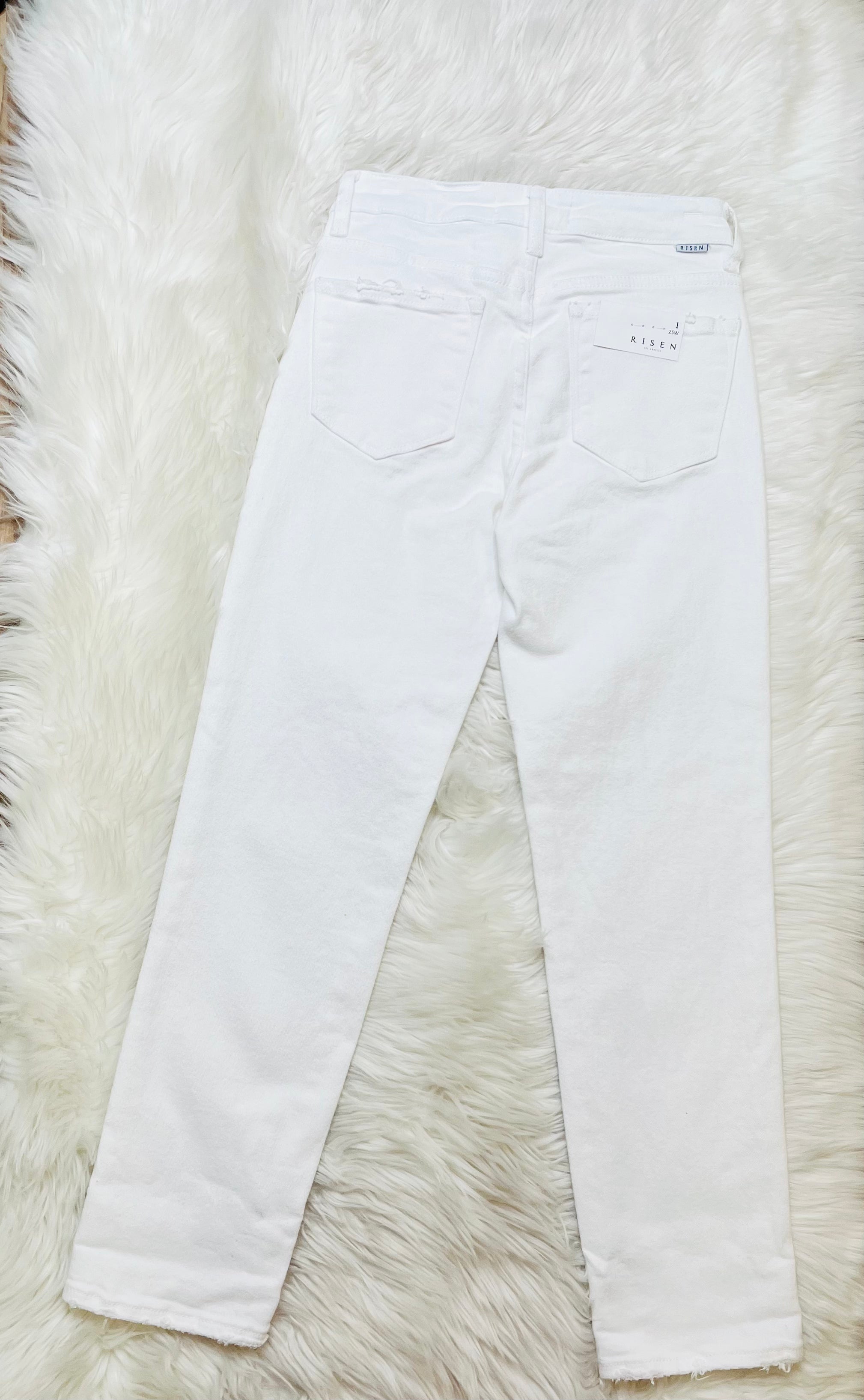 Risen Button Fly White Jeans 5295