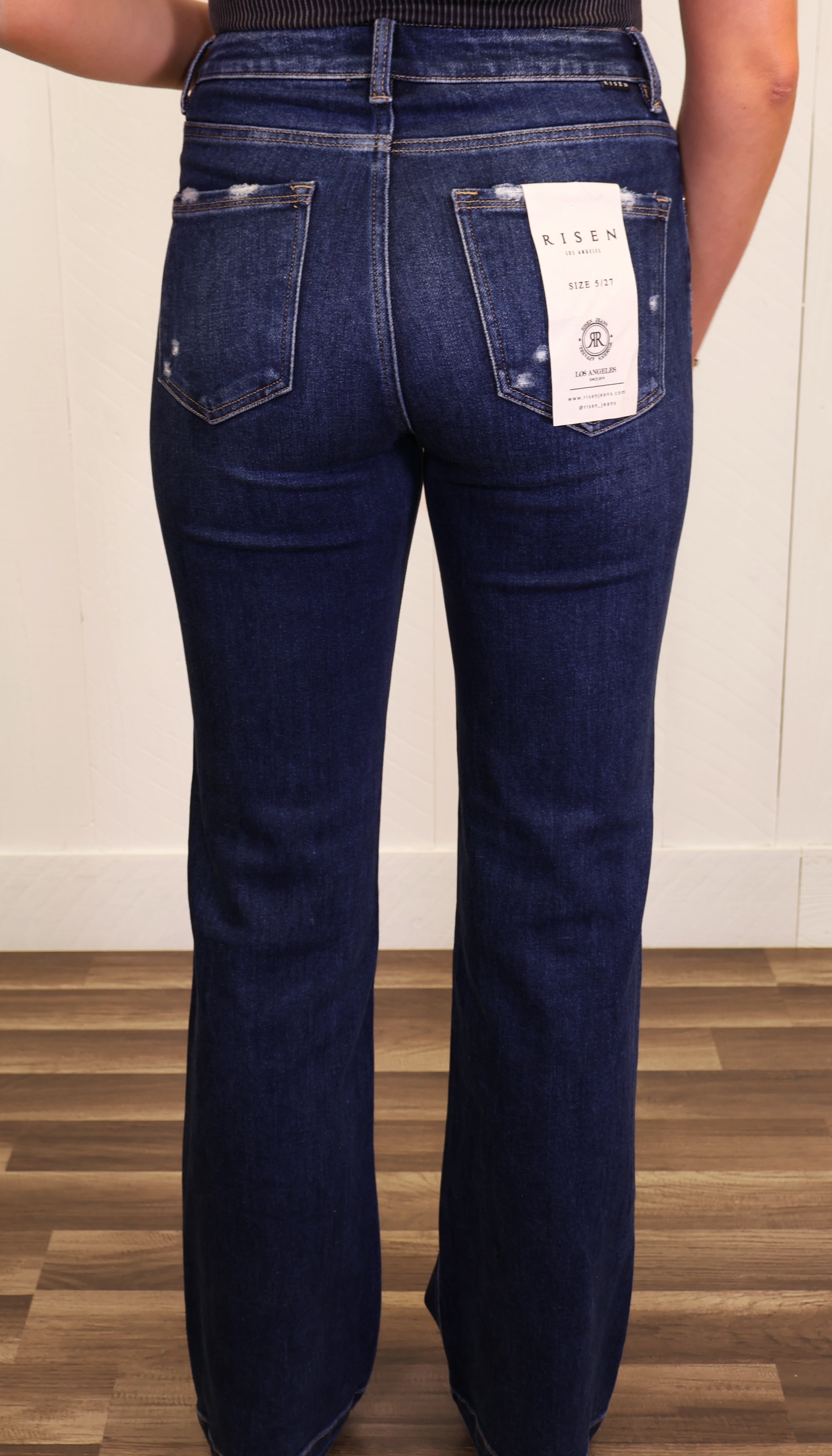 Risen Dark Wash High Rise Straight Jeans 5947 Regular and Curvy