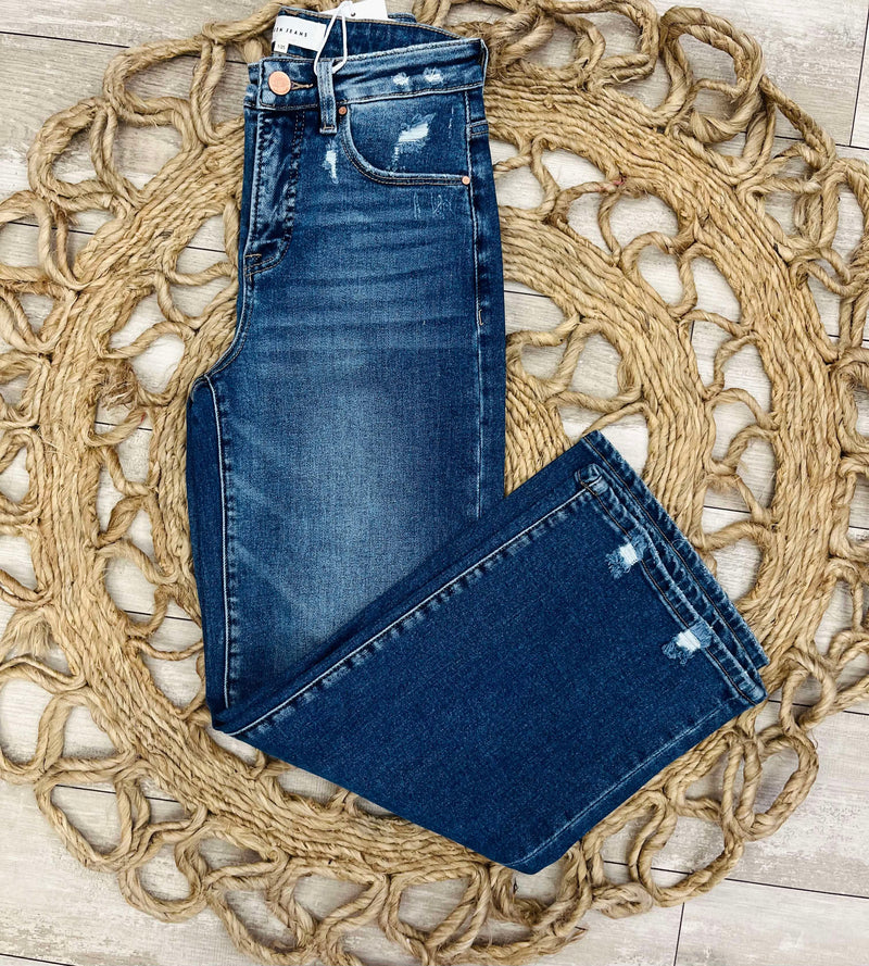 Risen Tummy Control High Rise Crop Jeans Style 5936