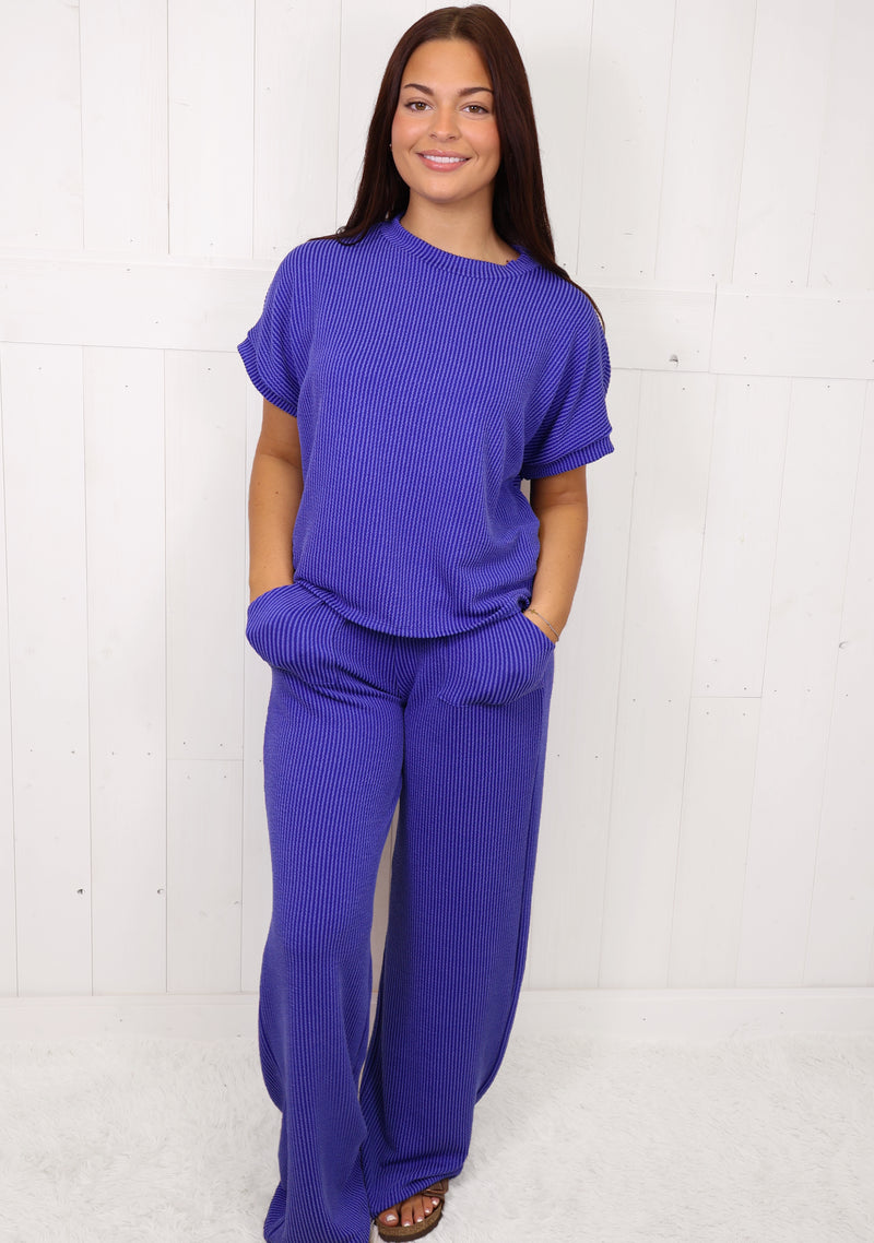 Royal Blue Ribbed Women’s Matching Set