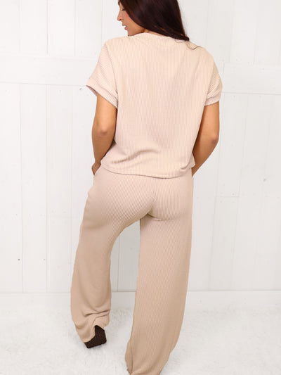 Sand Ribbed Women’s Matching Set