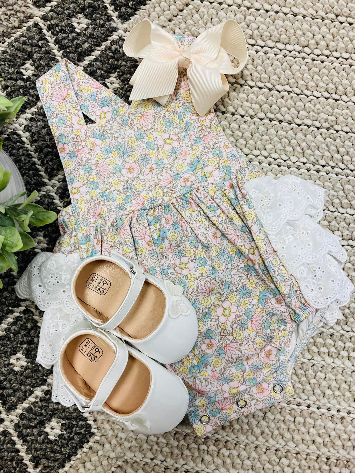 Serendipity Floral Onesie with Ruffles Bubble Romper Girls