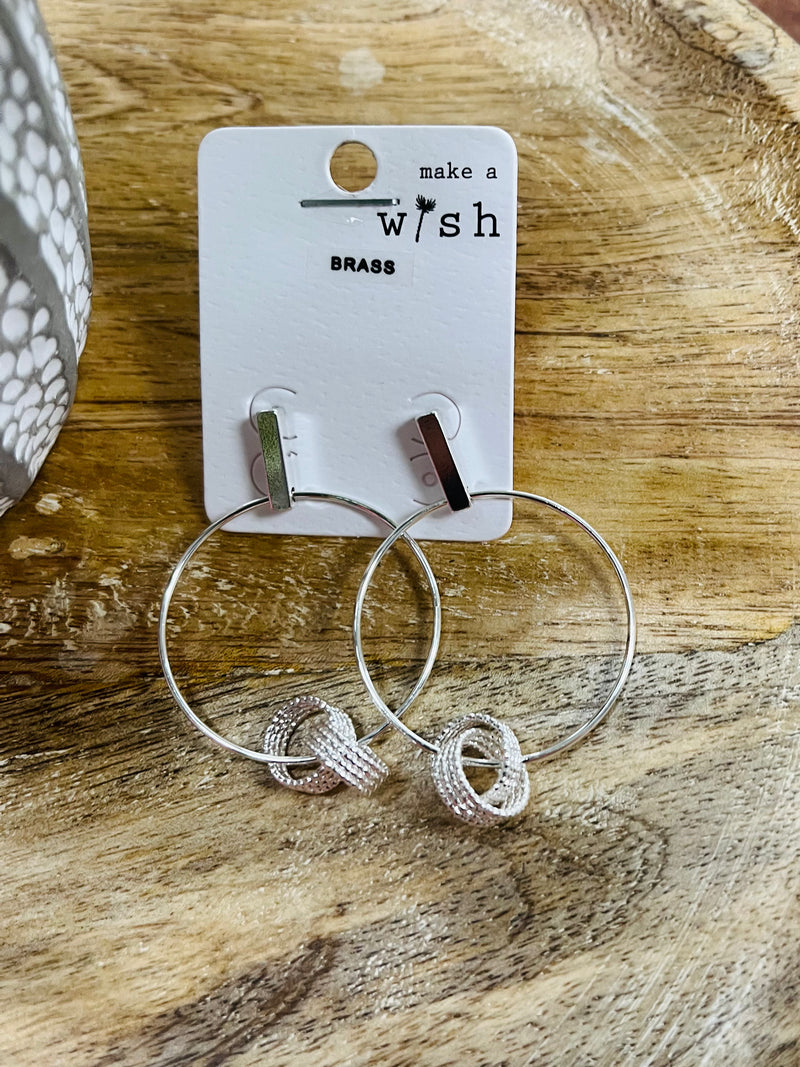 Silver Dangle Hoop Earring