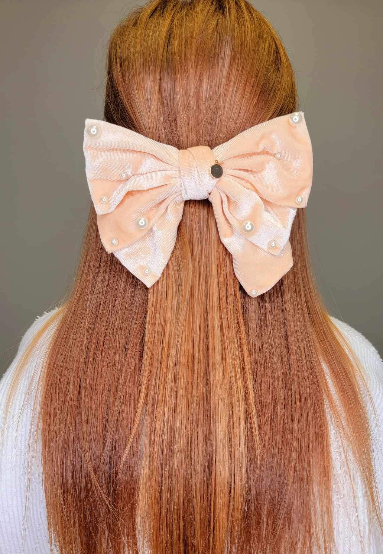 Simply Southern Beige Pearl Bow - Mini Mee Boutique