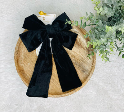 Simply Southern Black Long Bow - Mini Mee Boutique