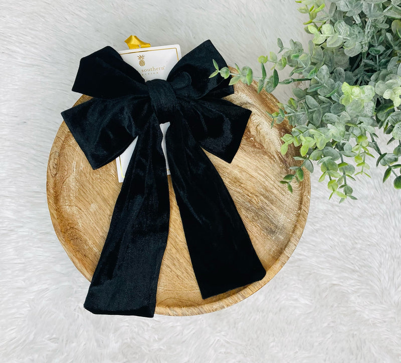 Simply Southern Black Long Bow - Mini Mee Boutique
