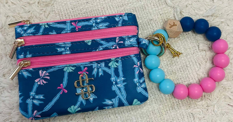 Simply Southern Blue Bow Wristlet