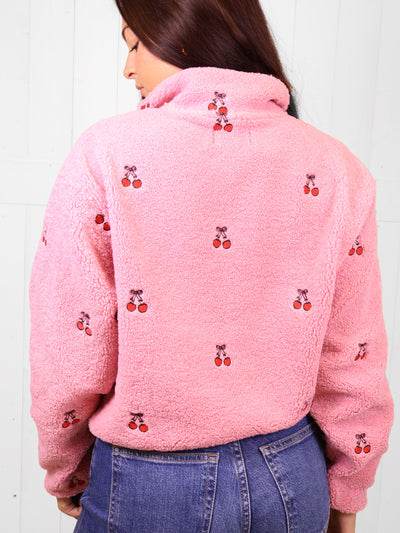 Simply Southern Cherry Print 1/2 Zip Pullover - Sweater