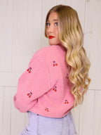 Simply Southern Cherry Print 1/2 Zip Pullover - Sweater Women’s
