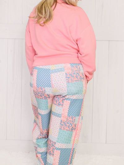 Simply Southern Coral & Blue Patchwork Set