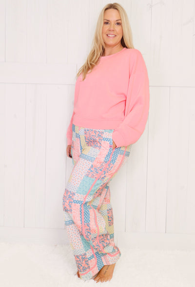 Simply Southern Coral & Blue Patchwork Set