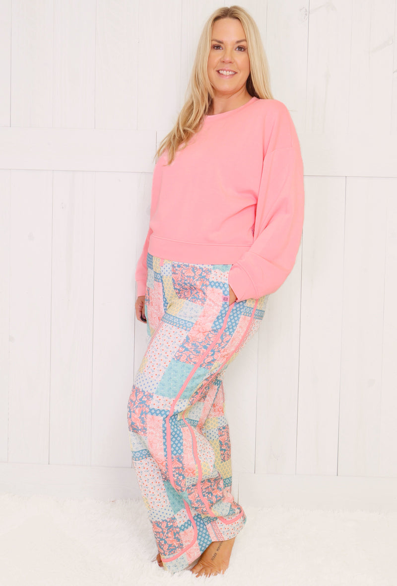 Simply Southern Coral & Blue Patchwork Set