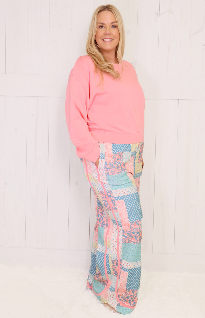 Simply Southern Coral & Blue Patchwork Set