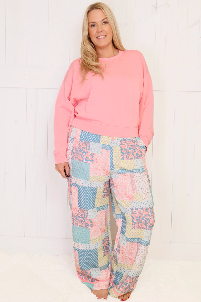 Simply Southern Coral & Blue Patchwork Set