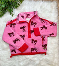 Girl’s Simply Southern Bow Print Soft 1/2 Zip Pullover Sweater