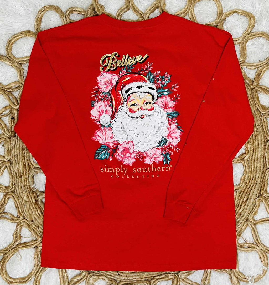 Simply Southern Girls Christmas Merry and Bright Long sleeve Christmas Tee
