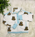 Simply Southern Girls Teddy Bear Print Soft 1/2 Zip Pullover Sweater