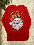 Simply Southern Merry and Bright  Long Sleeve Graphic Tee Christmas Women's