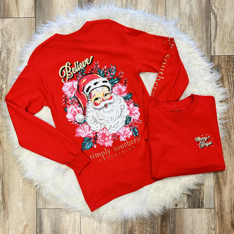 Simply Southern Merry and Bright Long Sleeve Graphic Tee Christmas