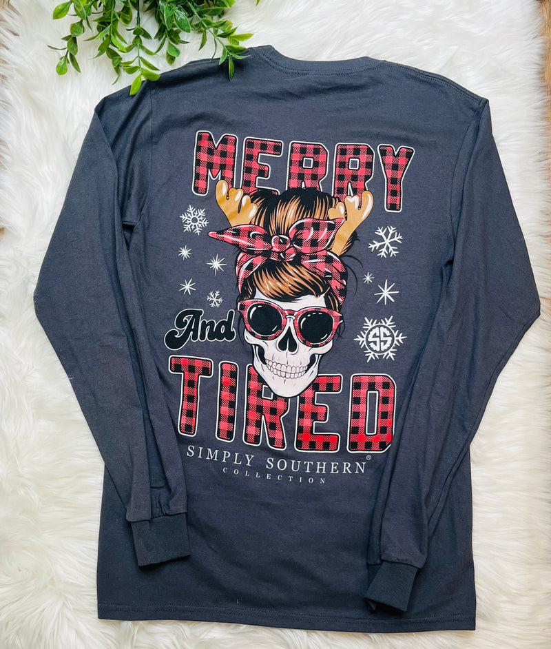 Simply Southern Merry and Tired Long Sleeve Tee