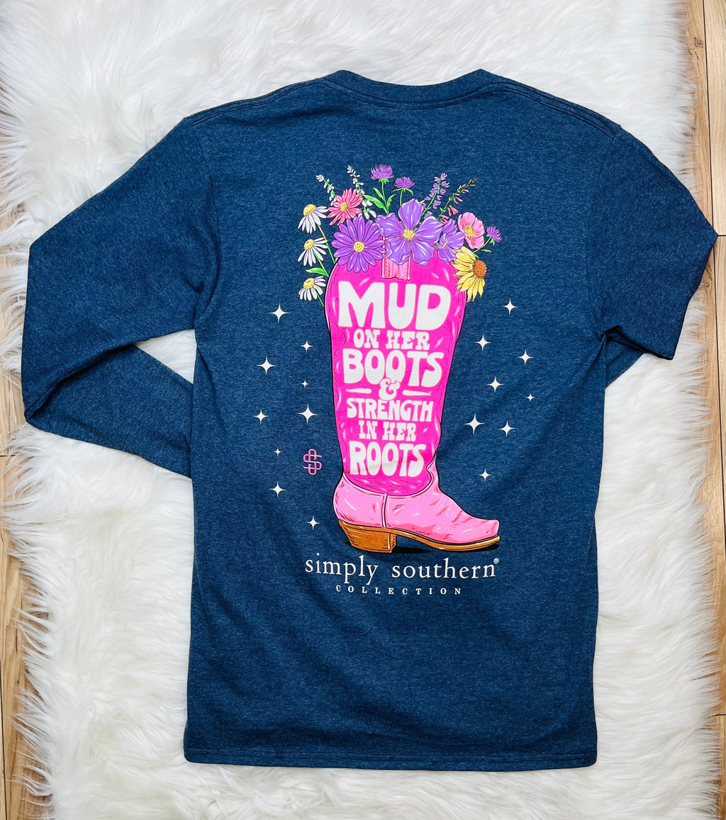 Simply Southern Mud On Her Boots Long Sleeve Tee