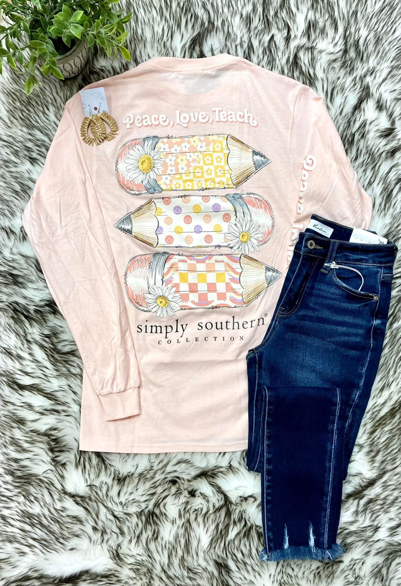 Simply Southern Peace Love Teach Long Sleeve