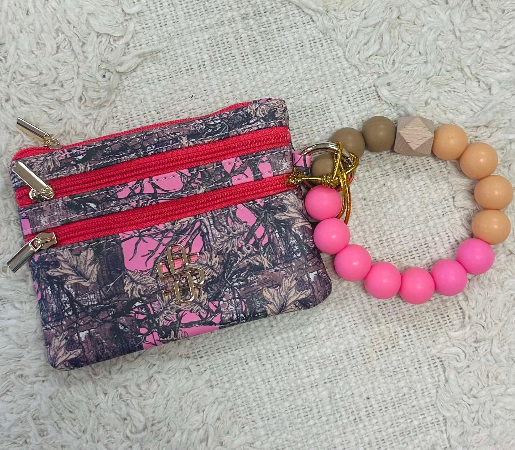 Simply Southern Pink Camo Wristlet Keychain