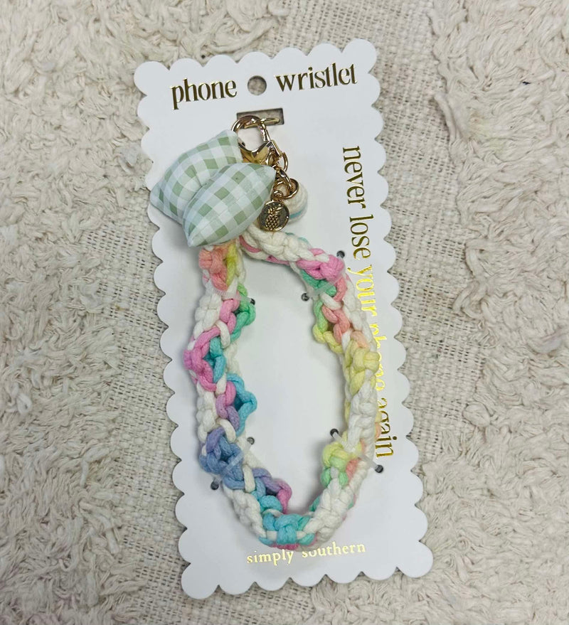 Simply Southern Rainbow Floral with Bow Phone Wristlet