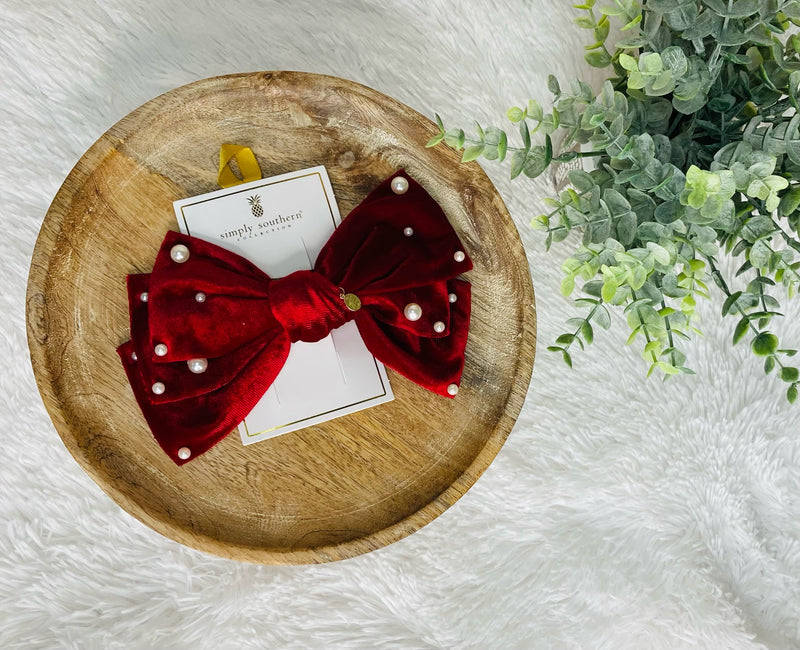 Simply Southern Red Pearl Bow - Mini Mee Boutique