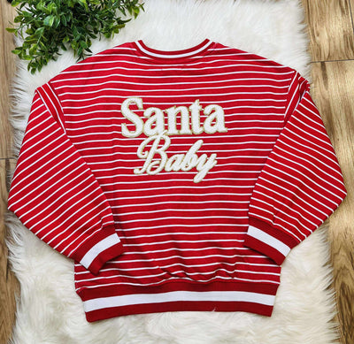 Simply Southern Santa Baby Crew Sweater Pullover Top