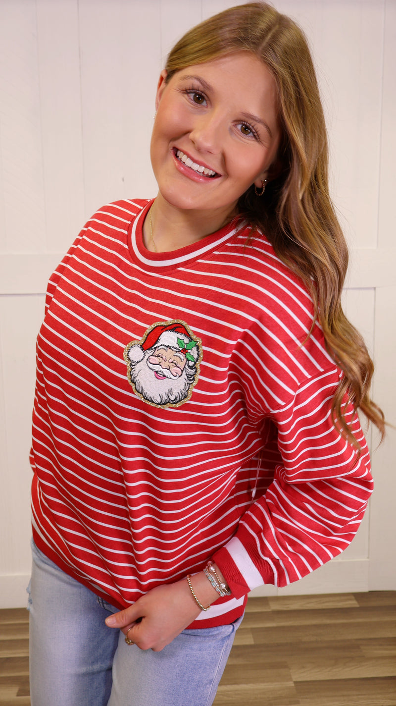 Simply Southern Santa Baby Crew Sweater Pullover Top