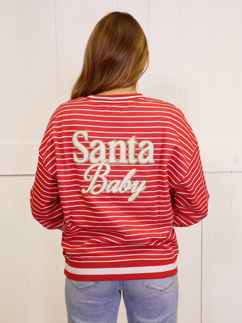 Simply Southern Santa Baby Crew Sweater Pullover Top
